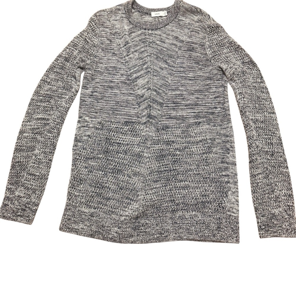 Vince | Marled Knit Blue Crew Neck Sweater | Sz S - Picture 2 of 7